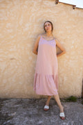Robe bretelles trapeze viscose col V