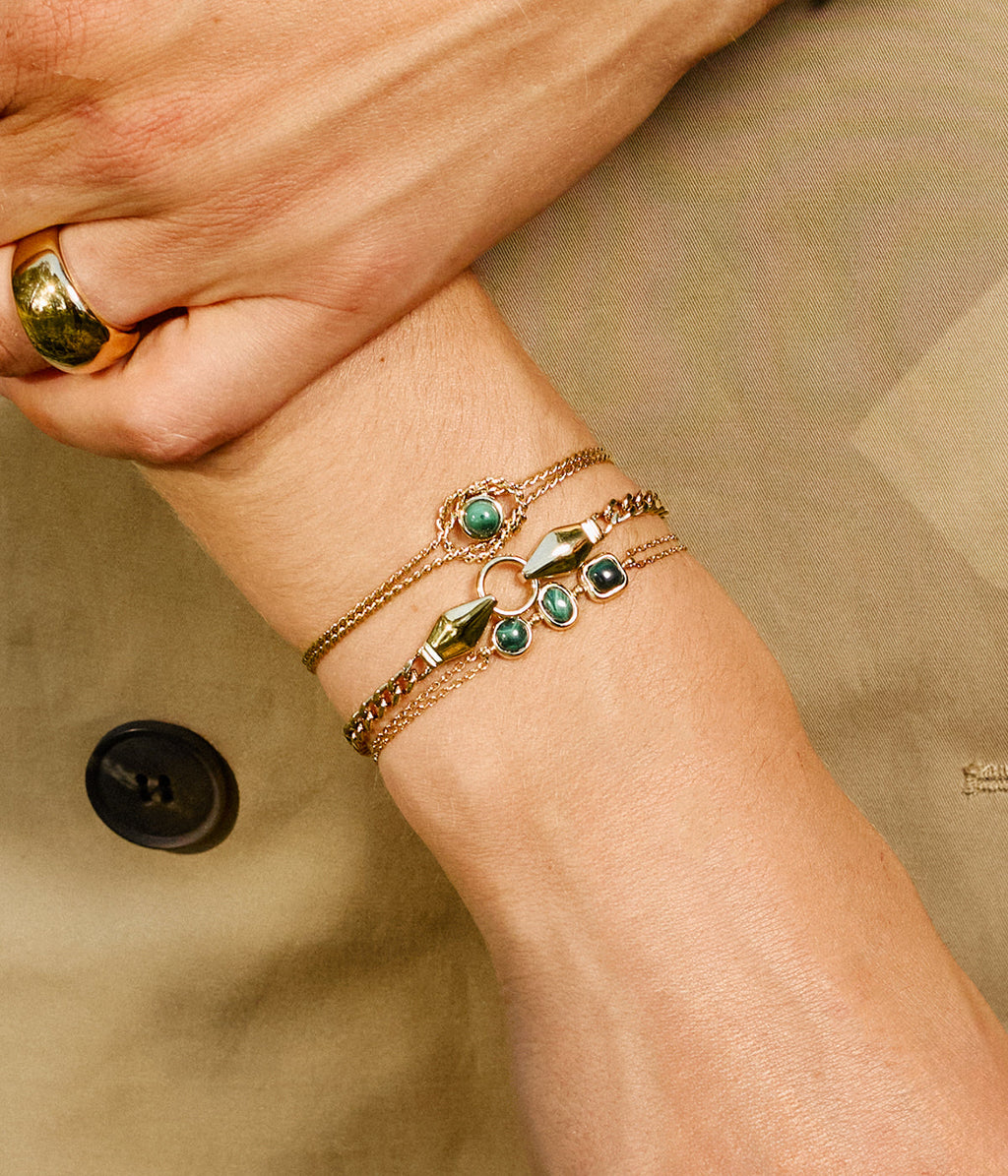 Bracelet Pivoine (Acier doré)