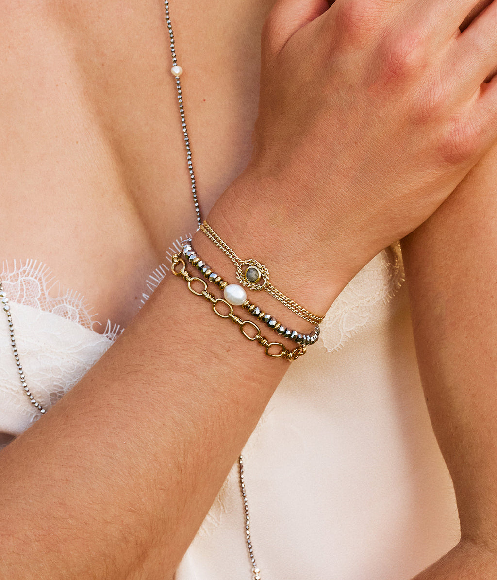 Bracelet Rive (Acier doré)