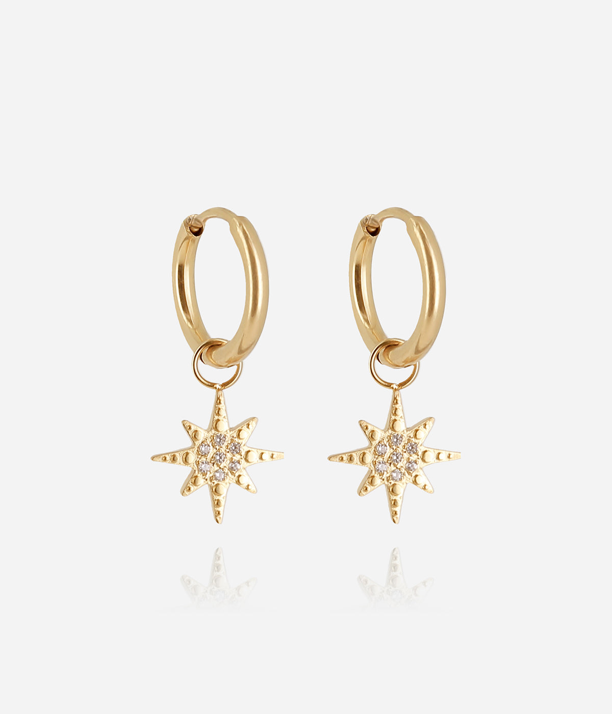Boucles d'oreilles créoles Isaac (Acier doré)