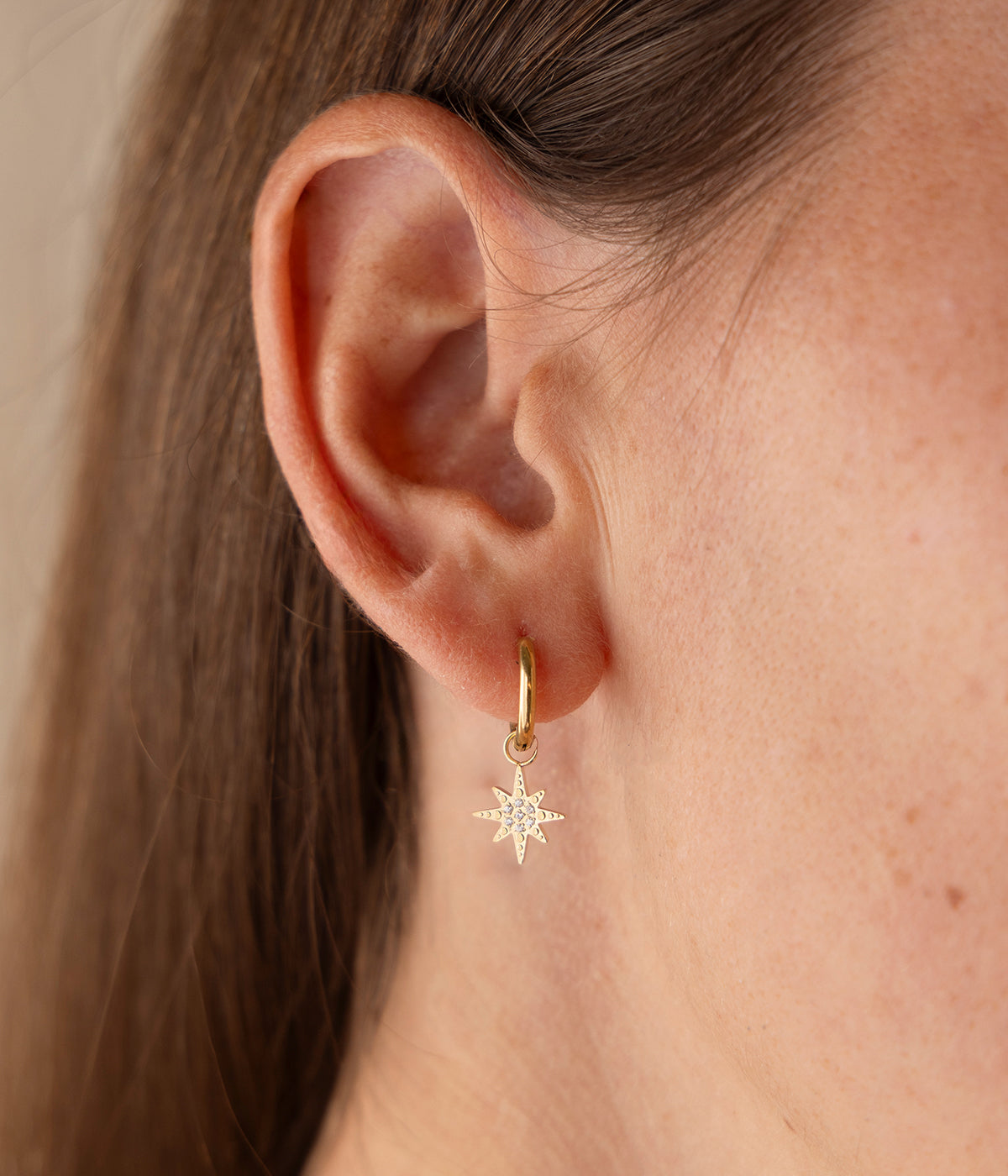 Boucles d'oreilles créoles Isaac (Acier doré)