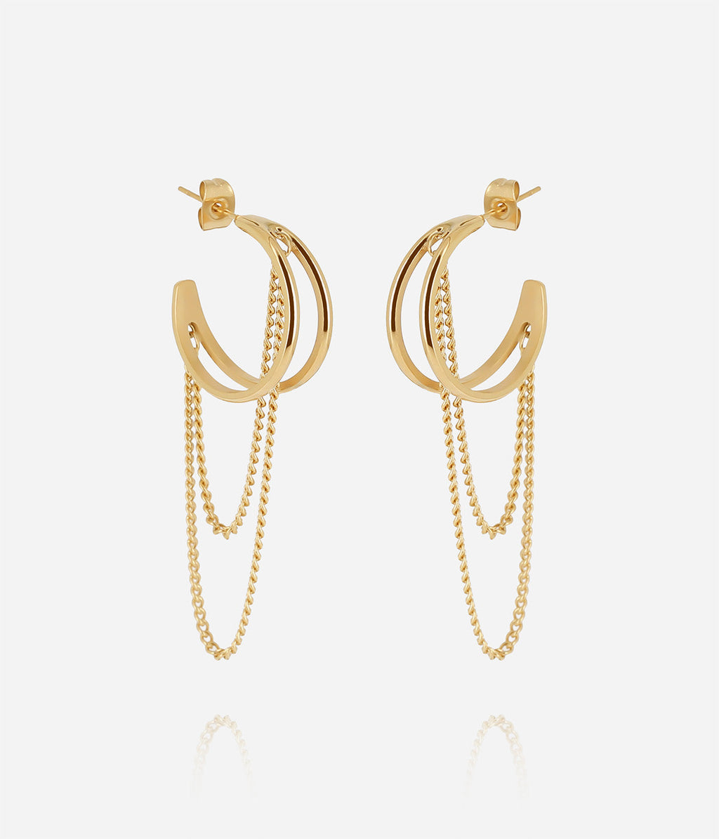 Boucles d'oreilles Nereal (Acier doré)