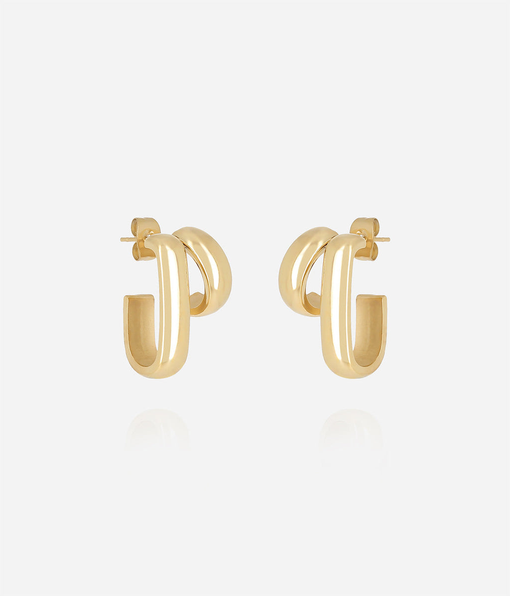 Boucles d'oreilles Astrolab (Acier doré)