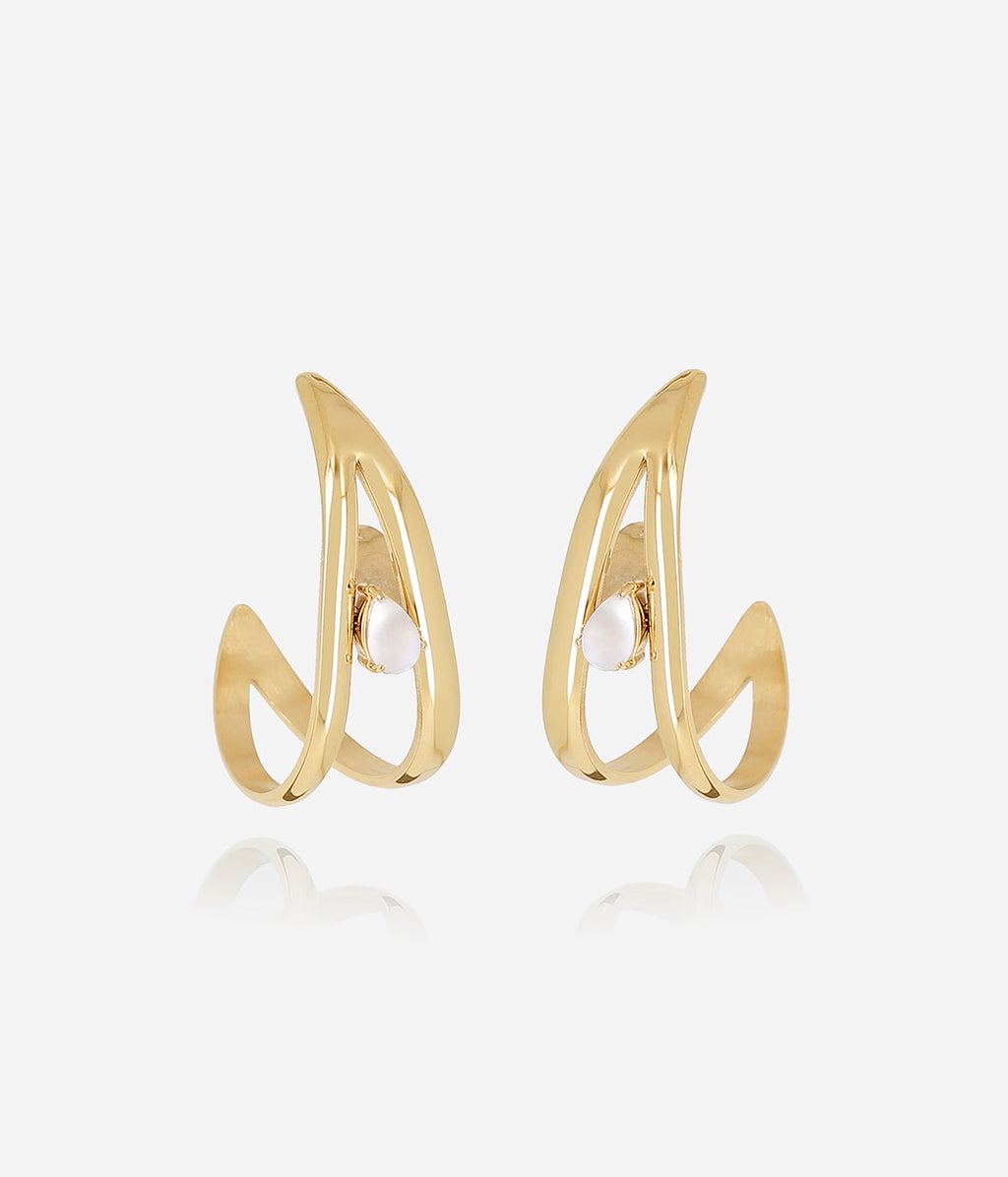 Boucles d'oreilles Nuxis (Acier doré)