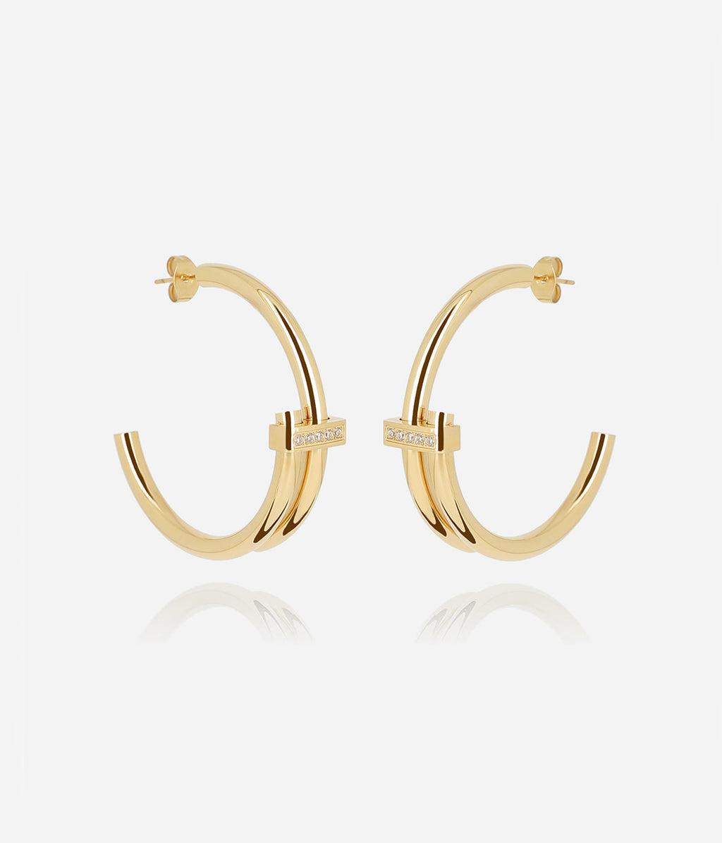 Boucles d'oreilles Narcao (Acier doré)