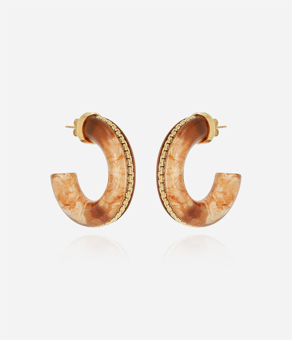 Boucles d'oreilles Monge (Acier doré)