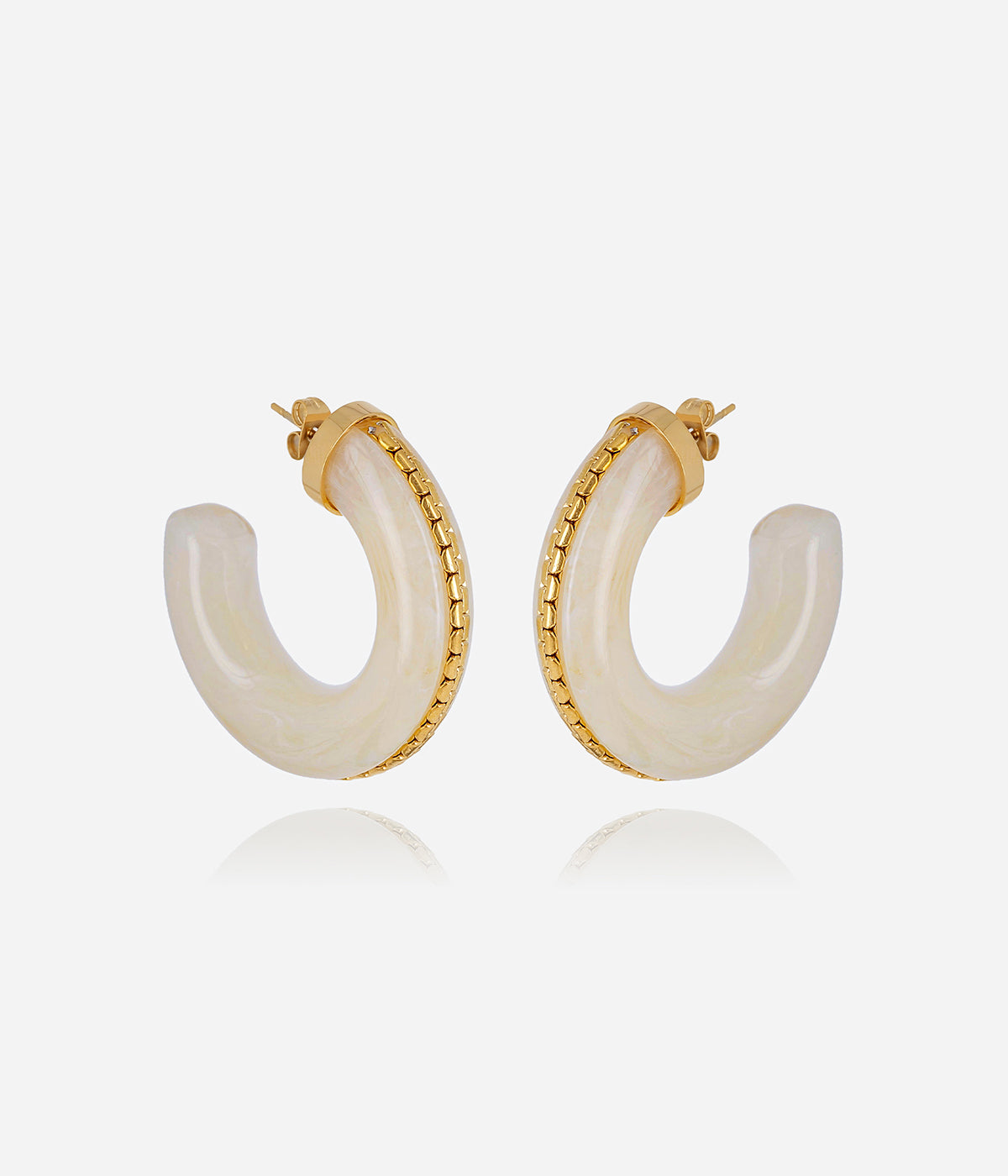 Boucles d'oreilles Monge (Acier doré)