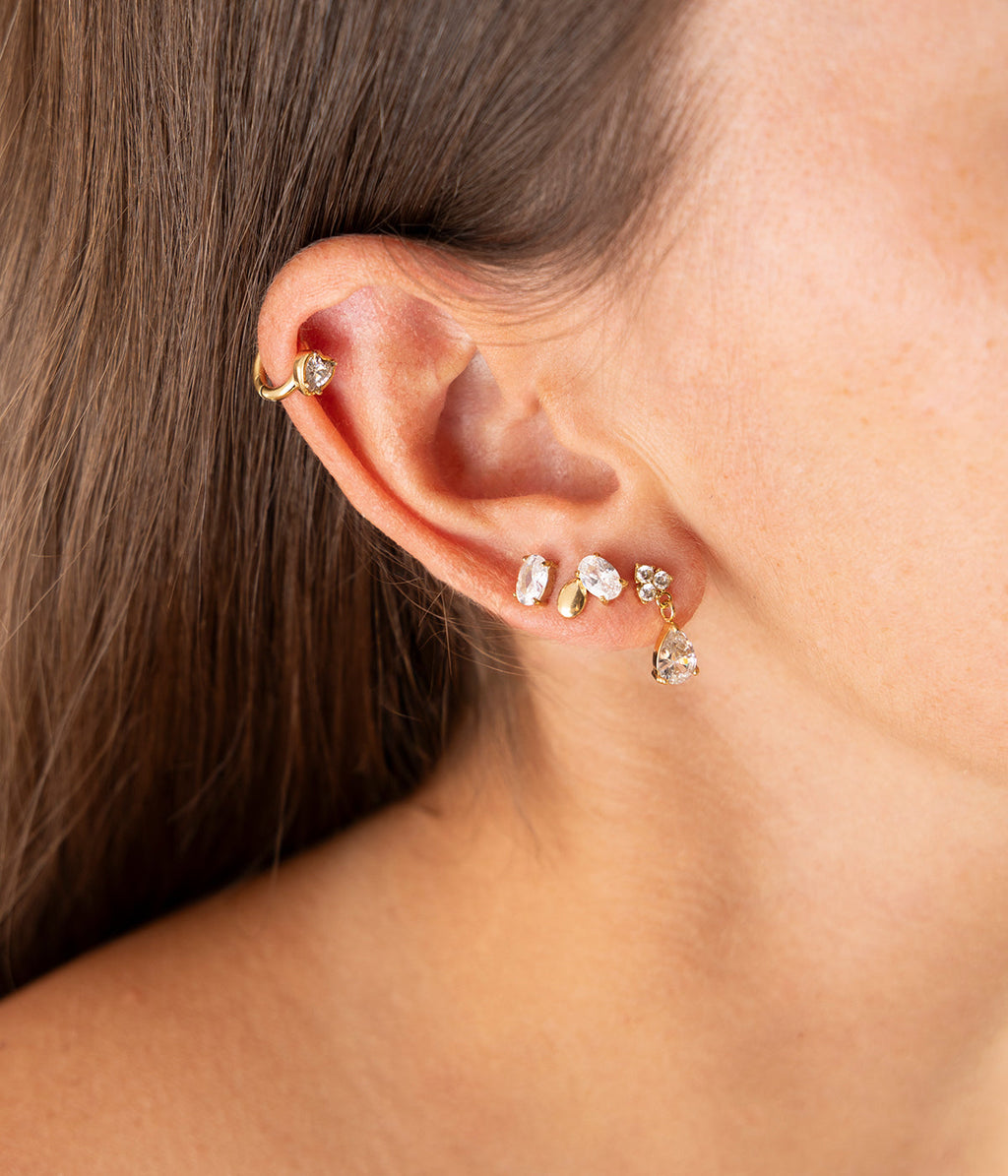 Boucles d'oreilles Cybèle (Acier doré)