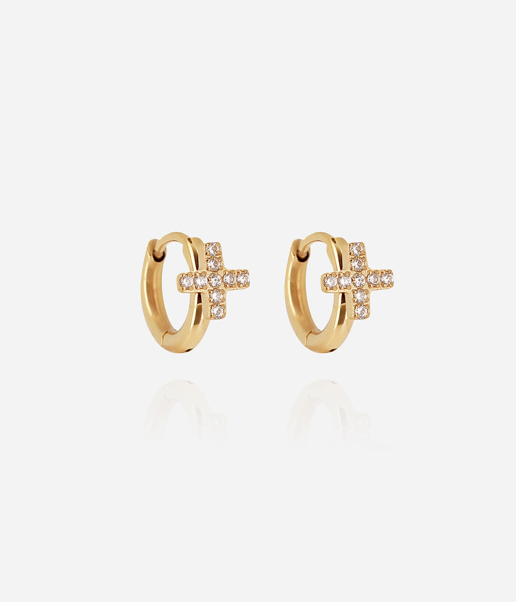Boucles d'oreilles Mahaut (Acier doré)