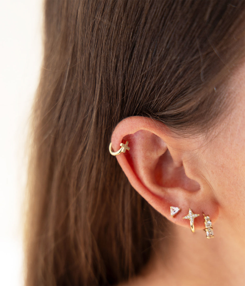 Boucles d'oreilles Mahaut (Acier doré)