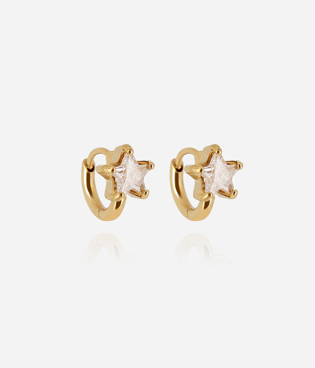 Boucles d'oreilles Amandine (Acier doré)