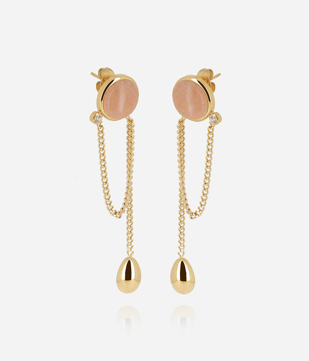 Boucles d'oreilles Comète (Acier doré)