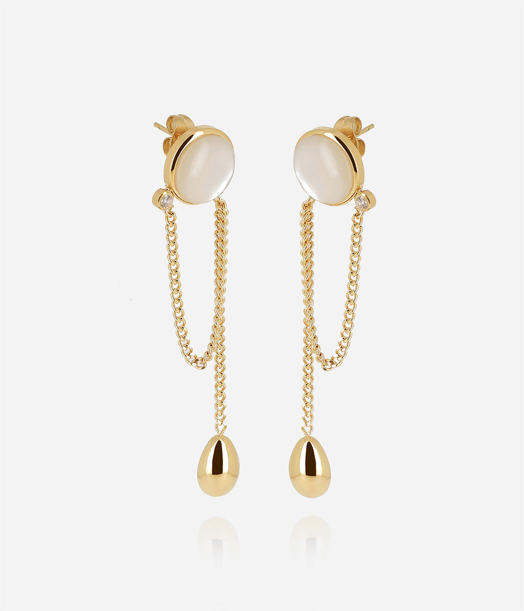 Boucles d'oreilles Comète (Acier doré)