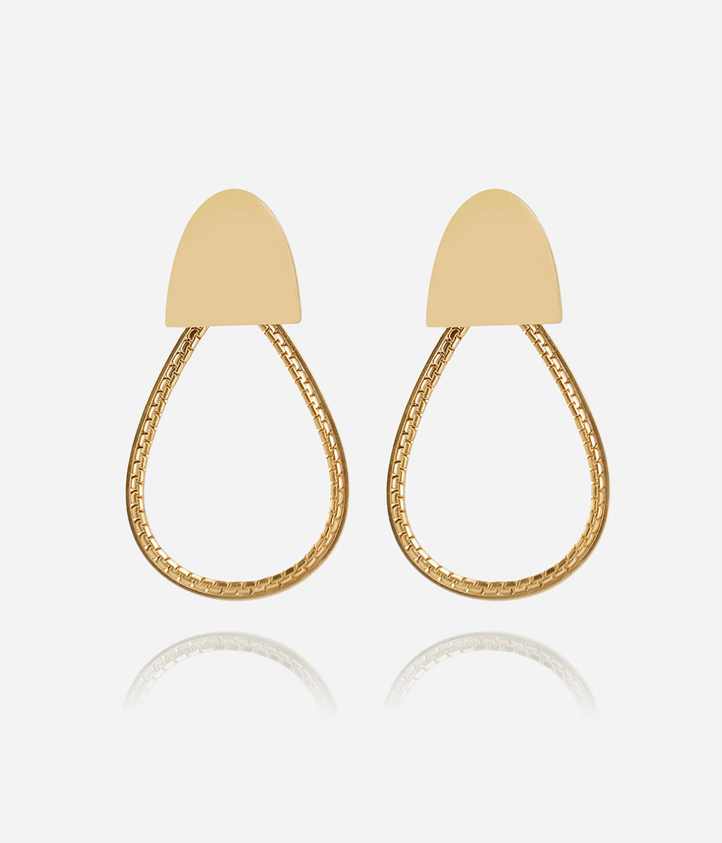 Boucles d'oreilles Théoline (Acier doré)