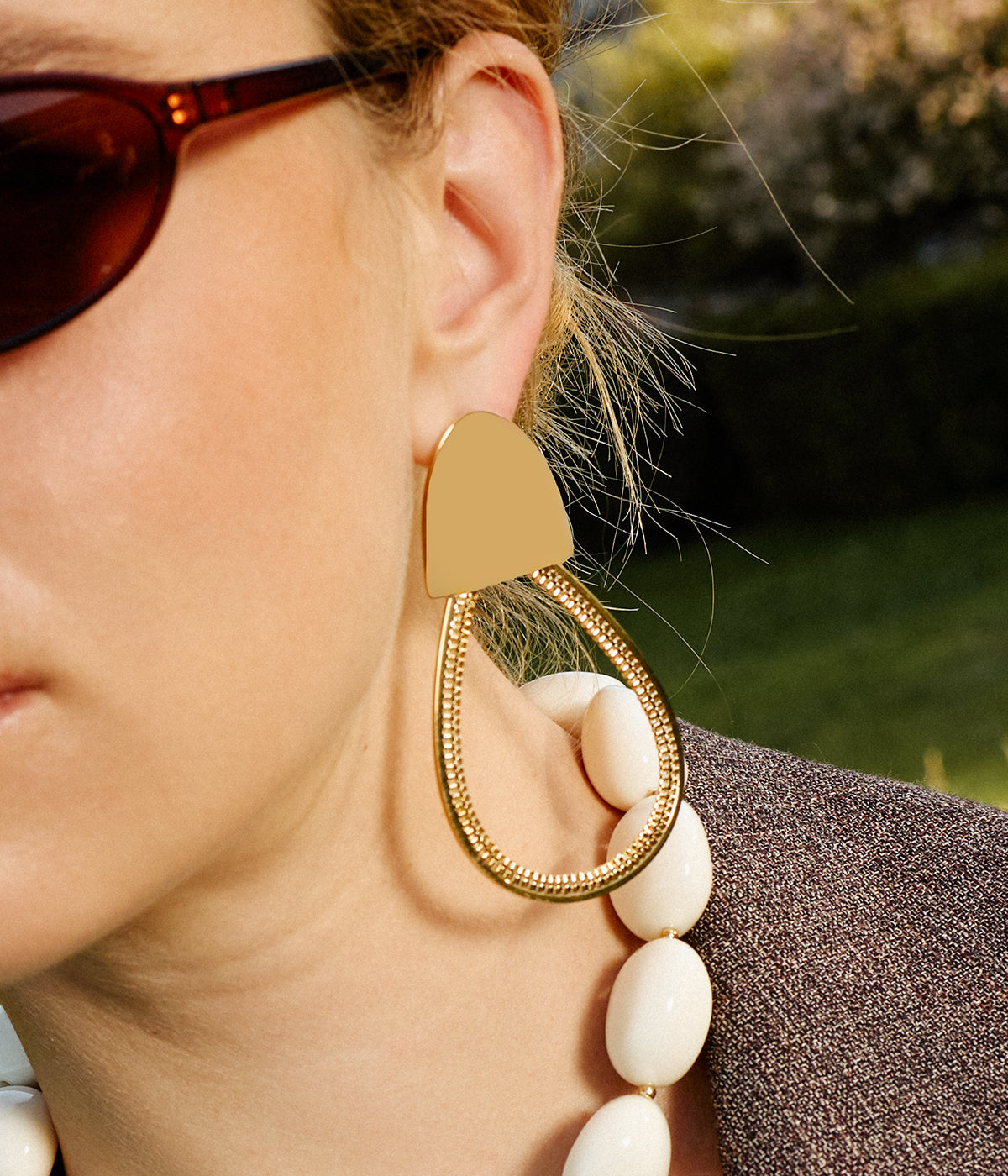 Boucles d'oreilles Théoline (Acier doré)