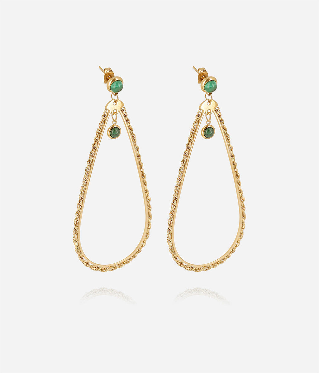 Boucles d'oreilles Iléna (Acier doré)