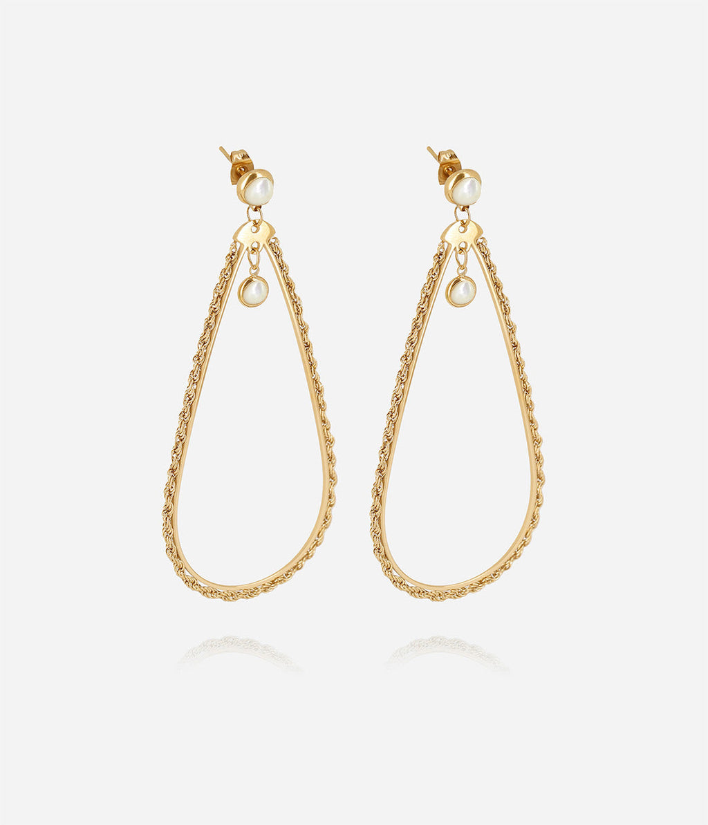 Boucles d'oreilles Iléna (Acier doré)