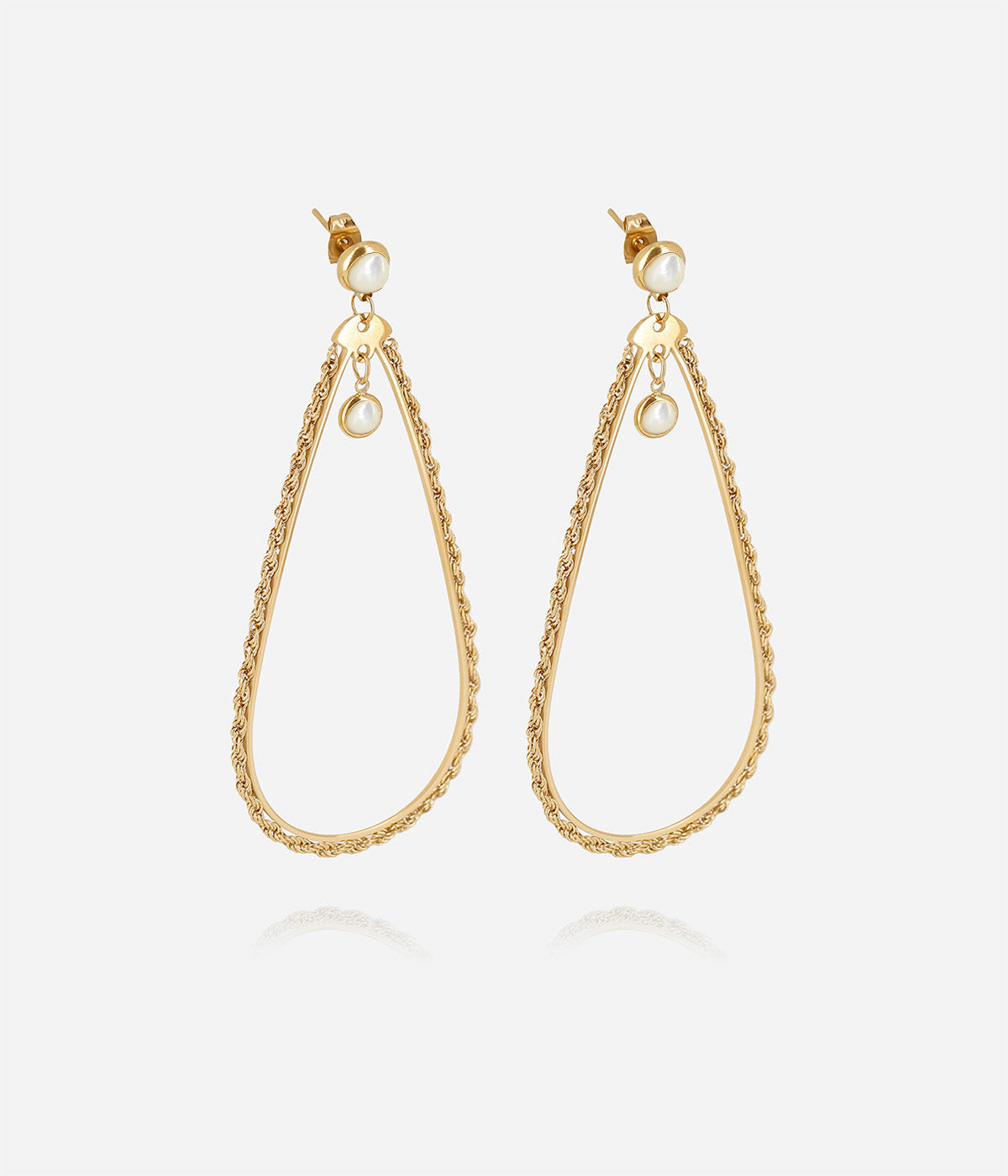Boucles d'oreilles Iléna (Acier doré)