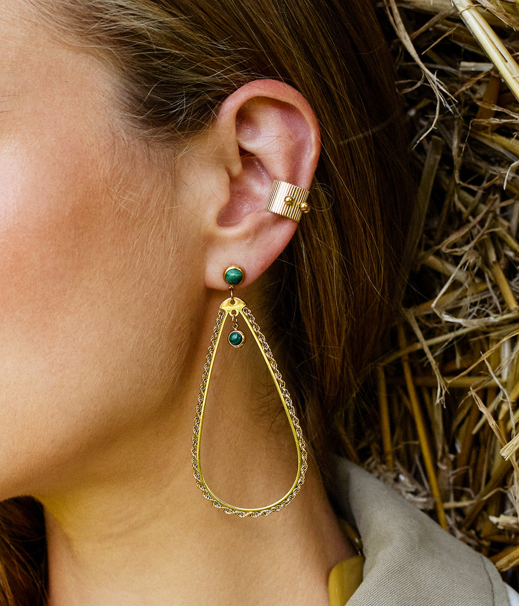 Boucles d'oreilles Iléna (Acier doré)