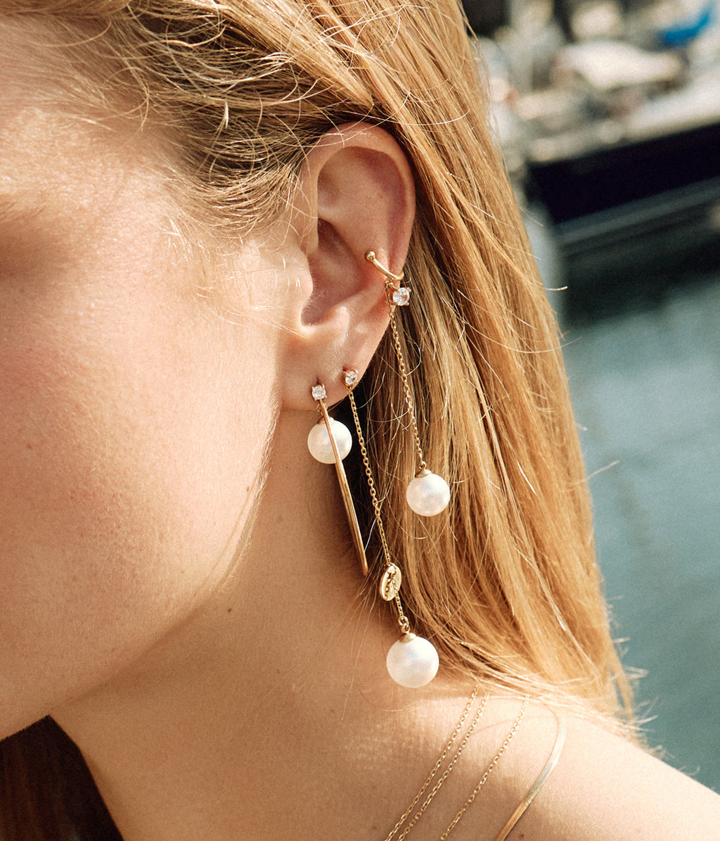 Boucles d'oreilles Zénith (Acier doré)