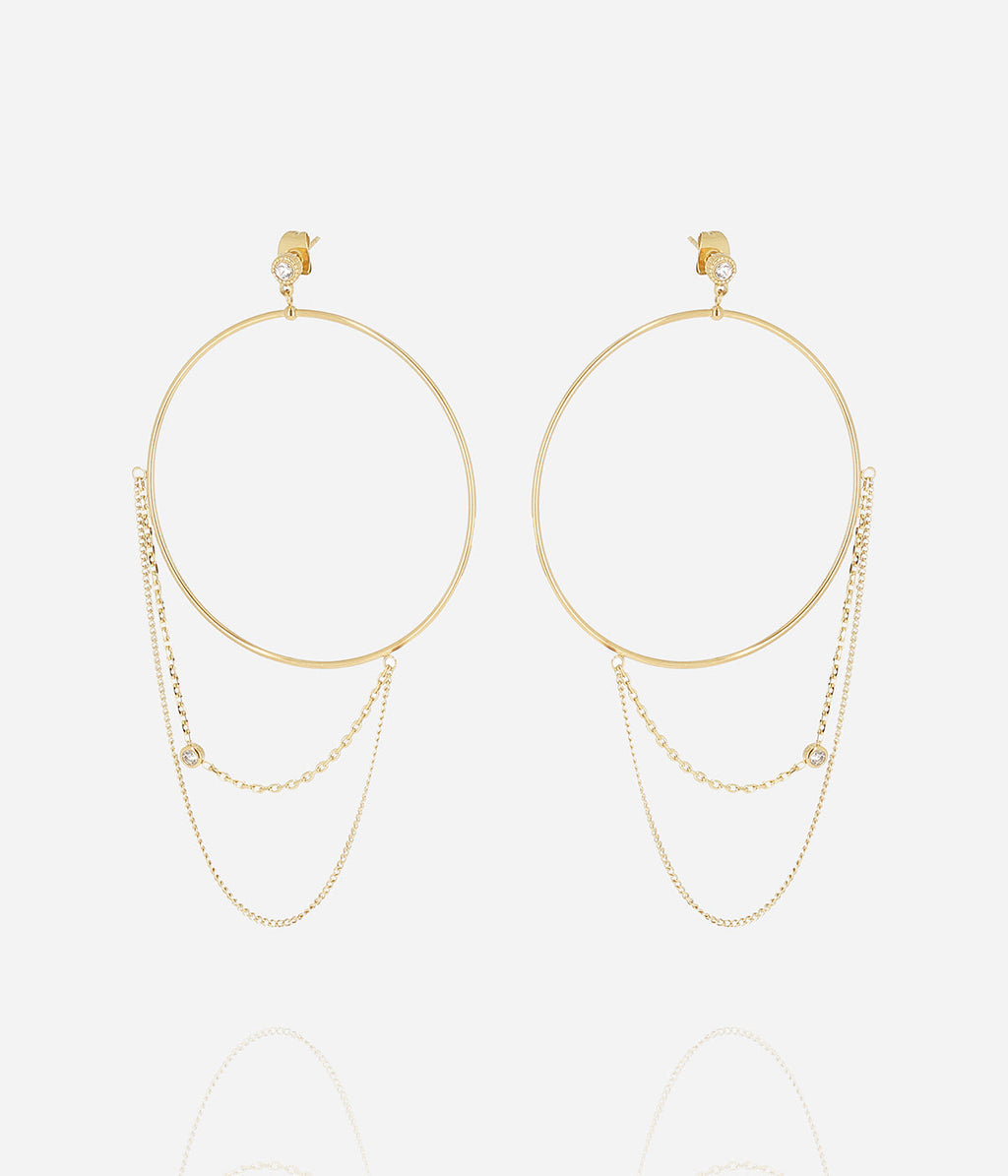 Boucles d'oreilles Amarante (Acier doré)