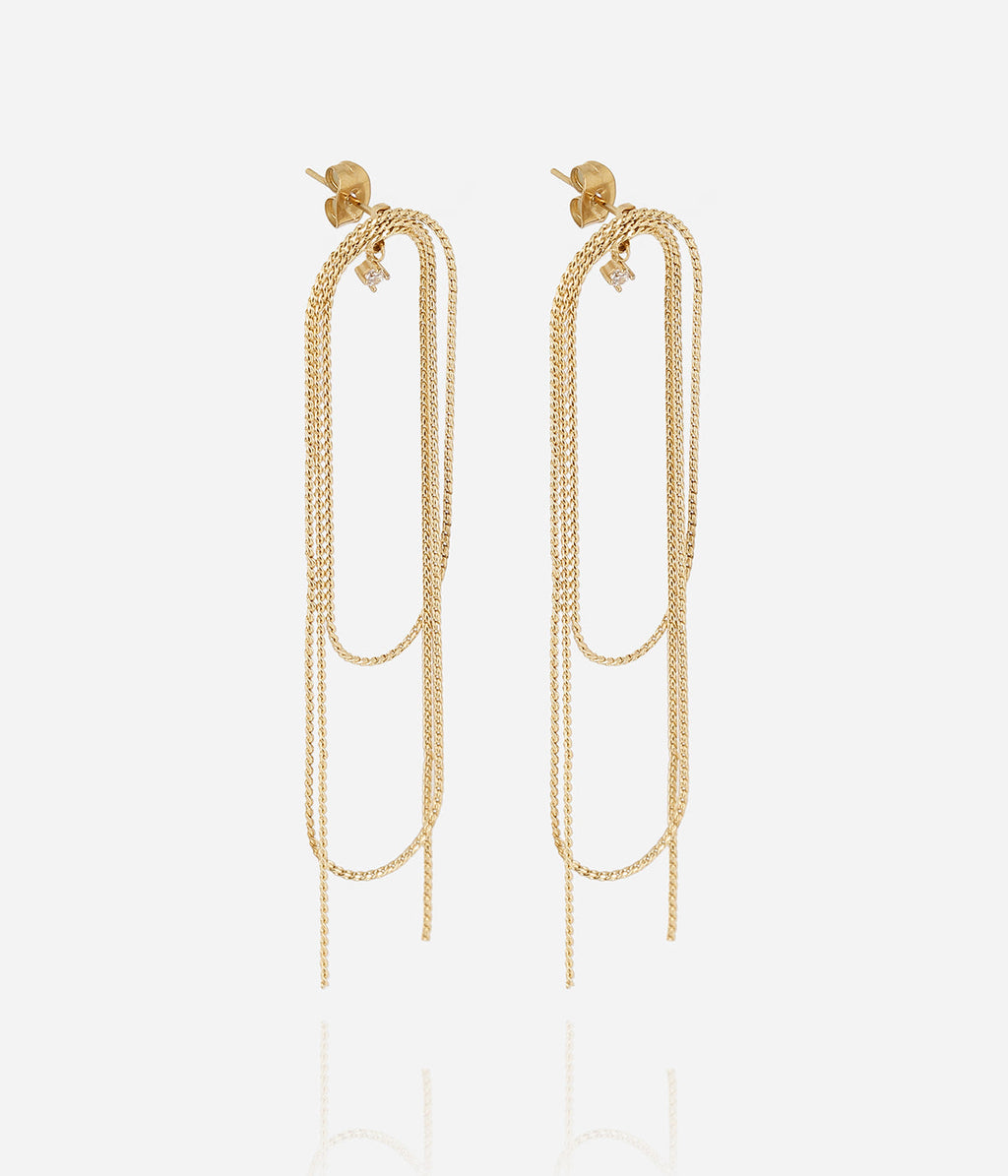Boucles d'oreilles Mésange (Acier doré)