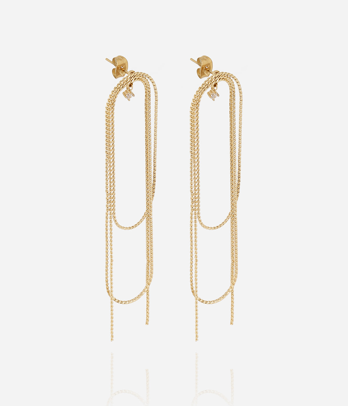 Boucles d'oreilles Mésange (Acier doré)