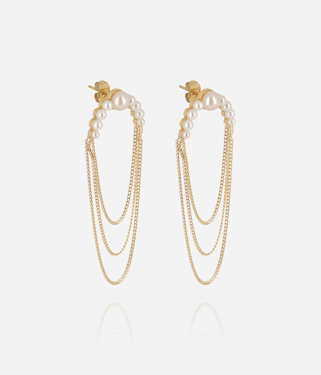 Boucles d'oreilles Nacrelle (Acier doré)