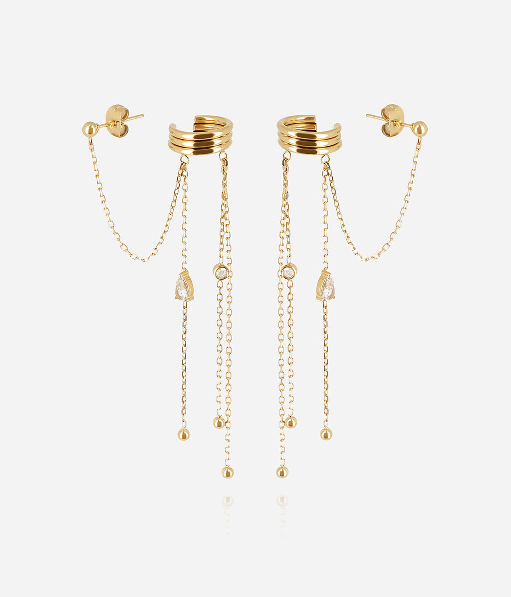 Boucles d'oreilles Élior (Acier doré)