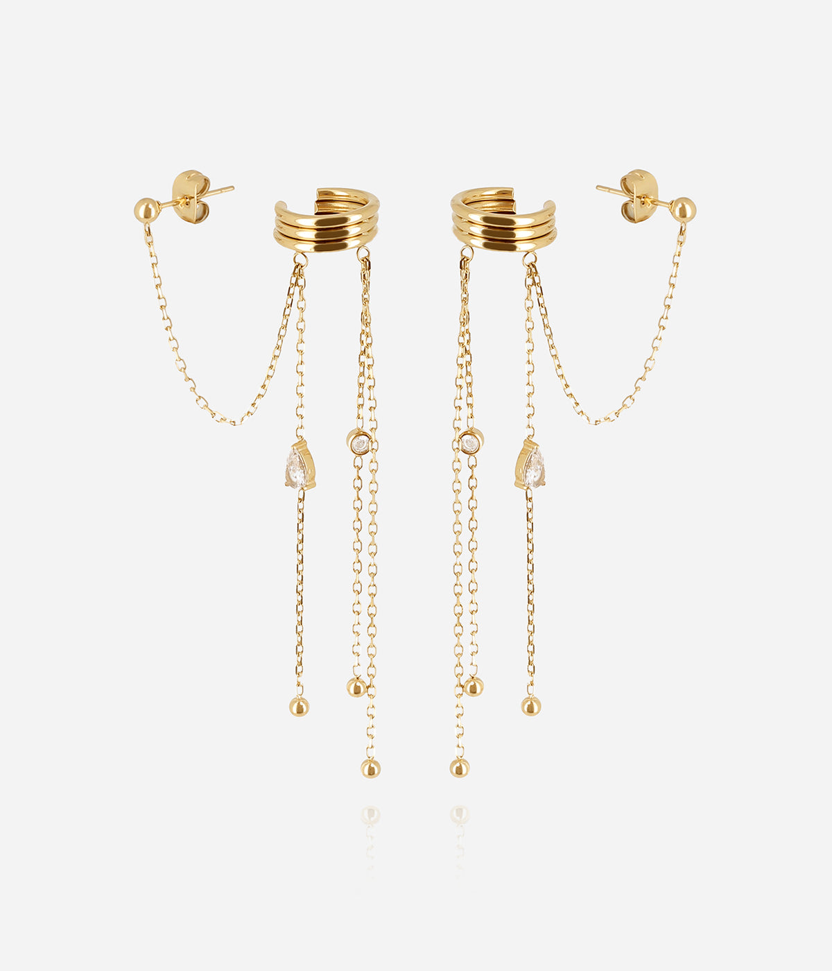 Boucles d'oreilles Élior (Acier doré)