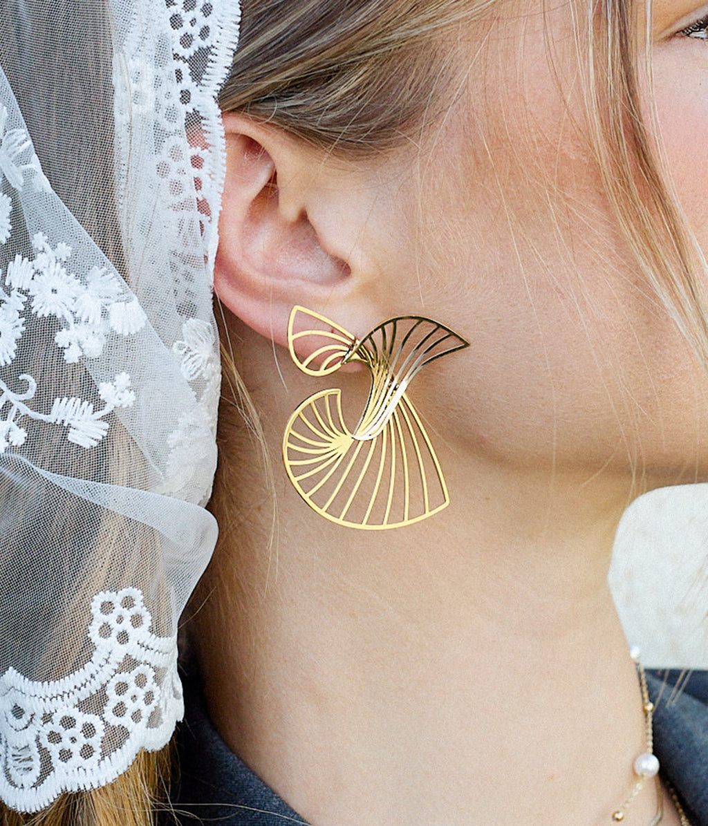 Boucles d'oreilles Auralis (Acier doré)