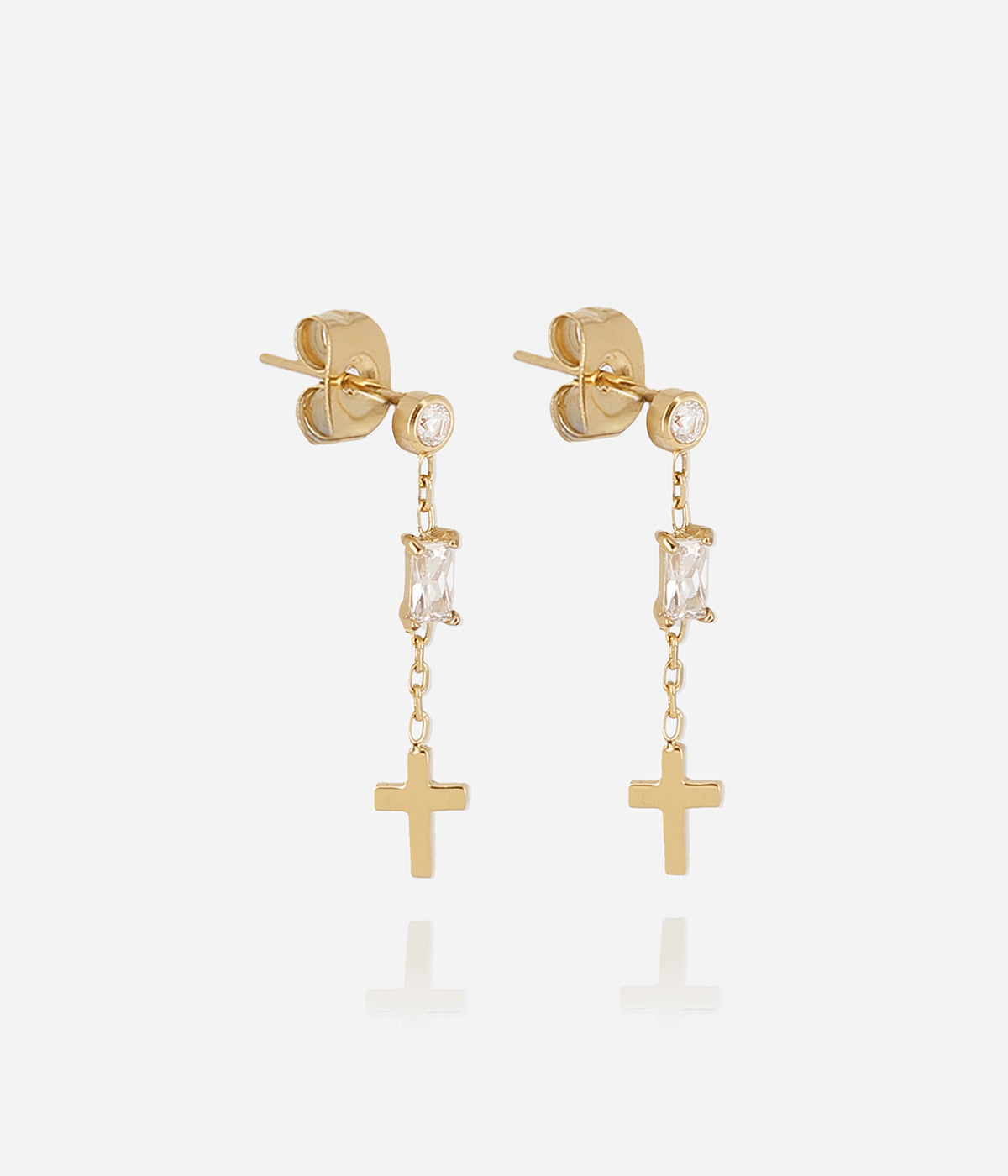 Boucles d'oreilles Freya (Acier doré)
