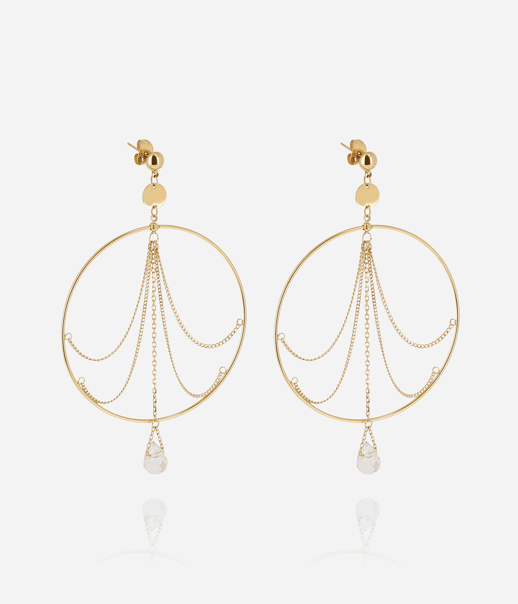 Boucles d'oreilles Solstice (Acier doré)