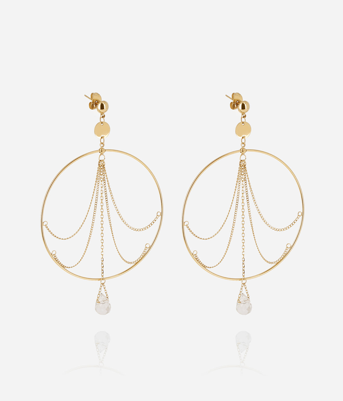 Boucles d'oreilles Solstice (Acier doré)