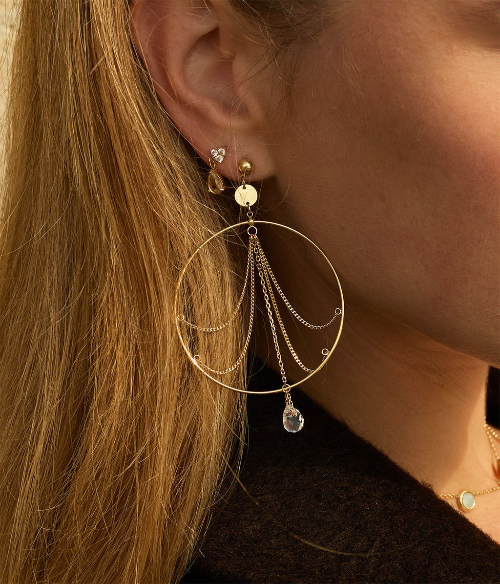 Boucles d'oreilles Solstice (Acier doré)