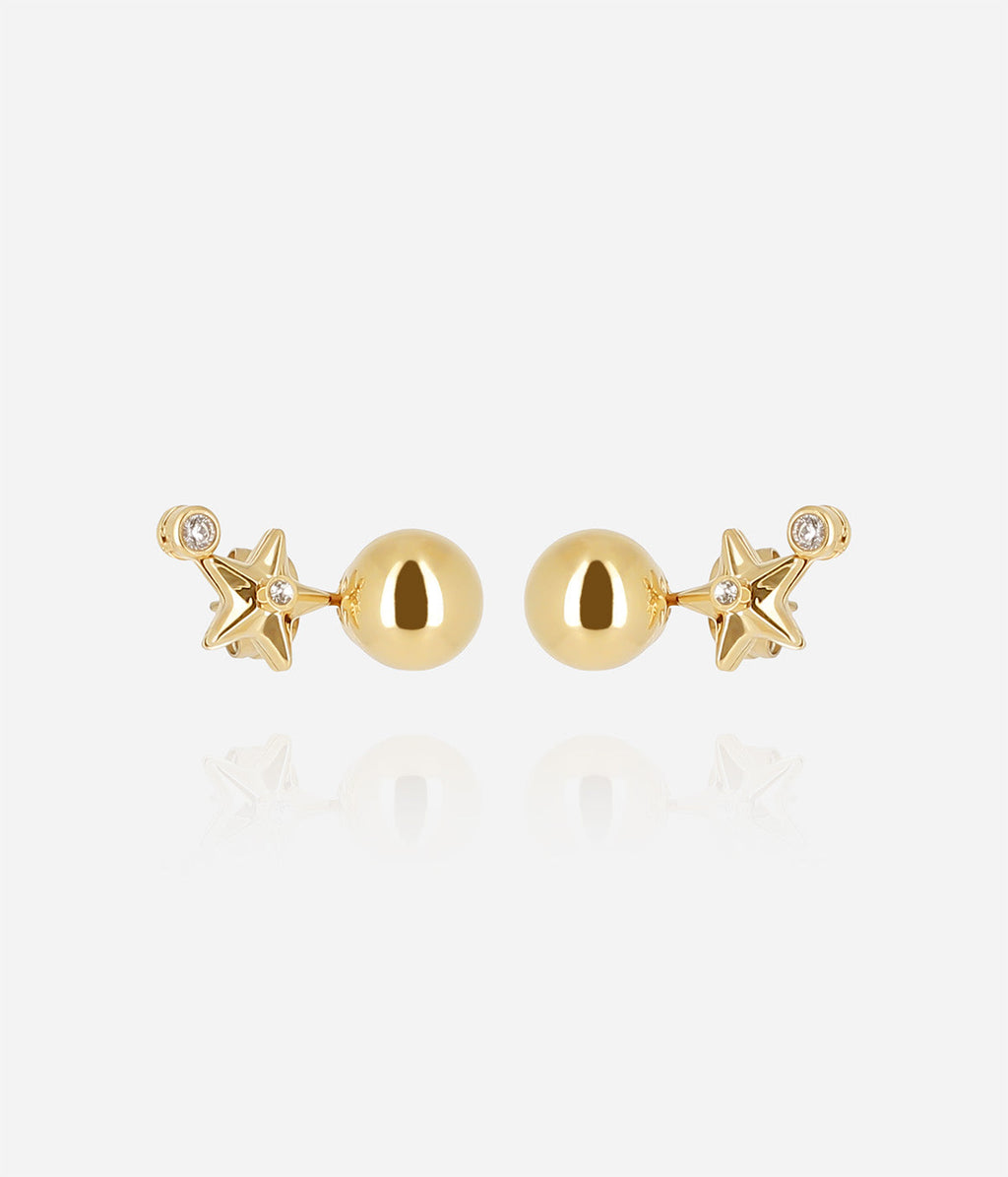Boucles d'oreilles Tracks (Acier doré)
