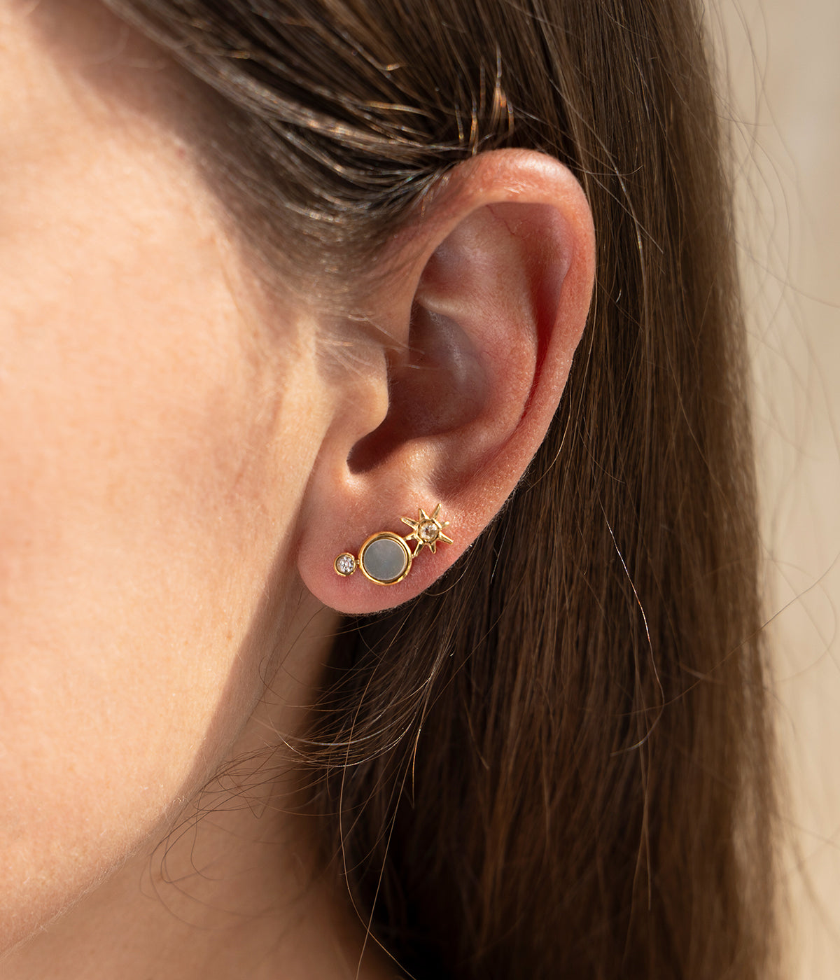 Boucles d'oreilles Naïade (Acier doré)