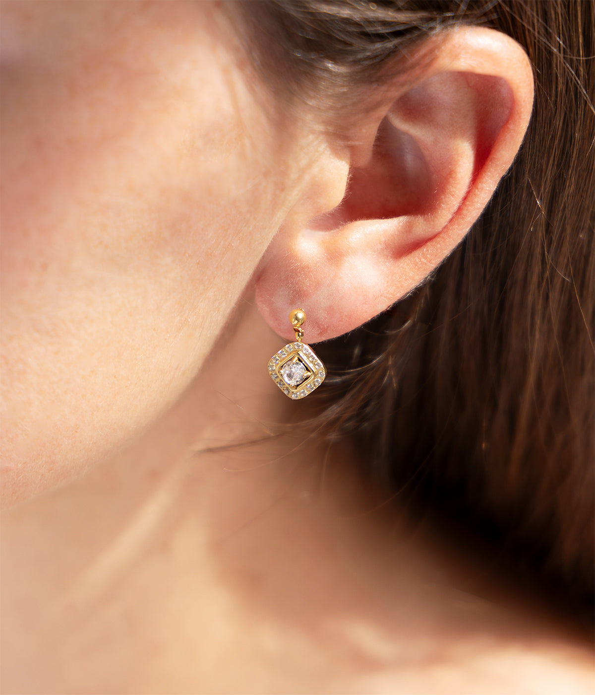 Boucles d'oreilles Elan (Acier doré)