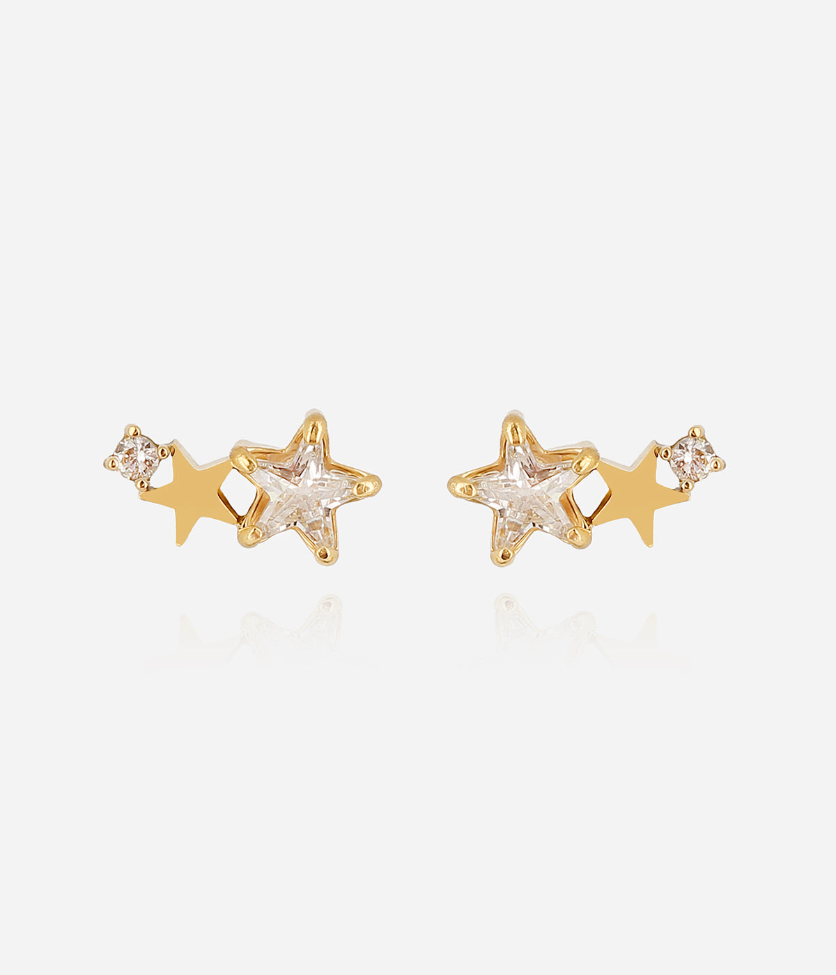 Boucles d'oreilles Violette (Acier doré)