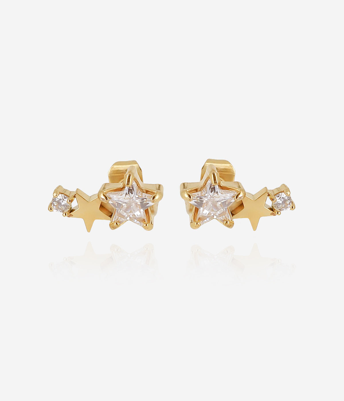 Boucles d'oreilles Violette (Acier doré)