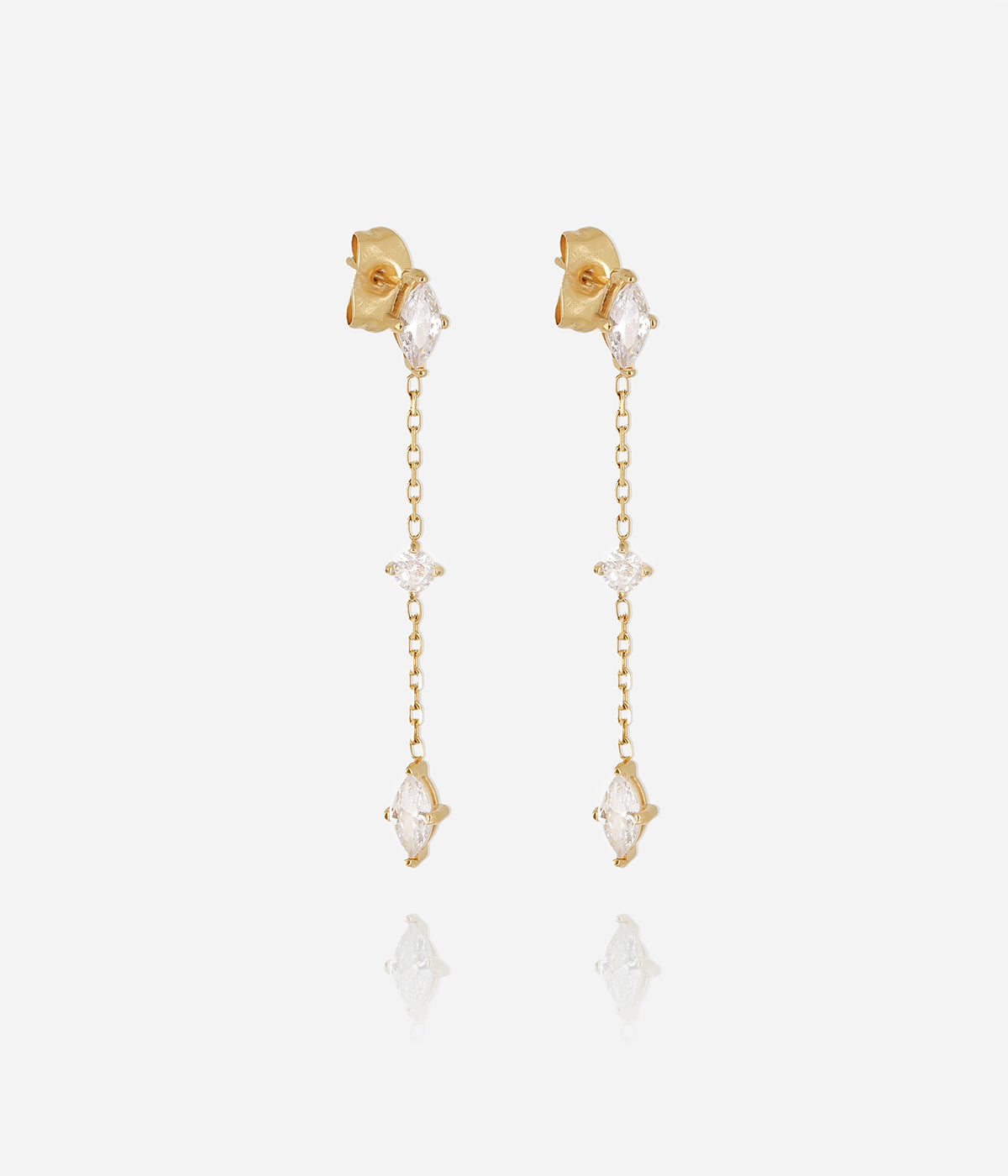 Boucles d'oreilles Bergen (Acier doré)
