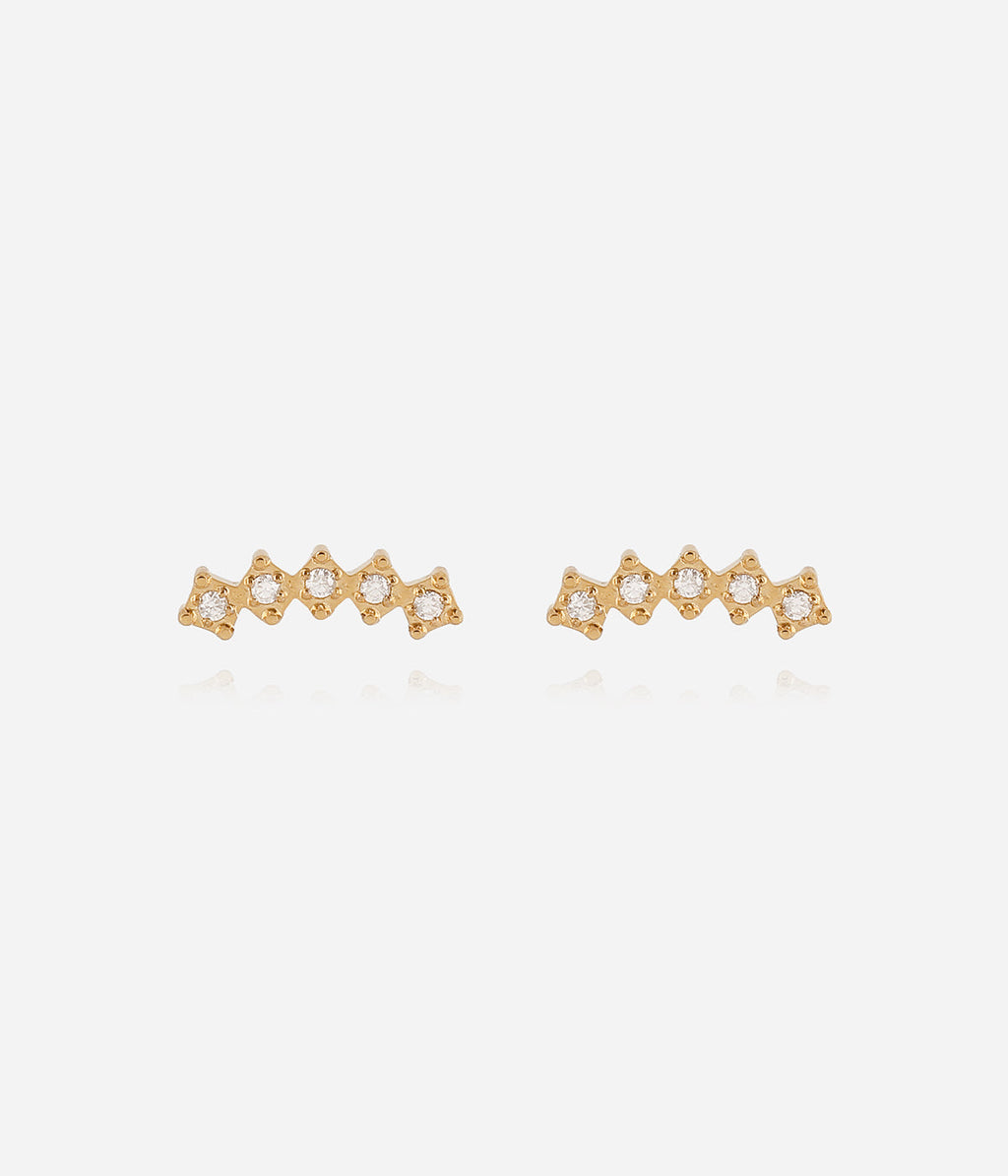 Mini boucles d'oreilles Cassis (Acier doré)