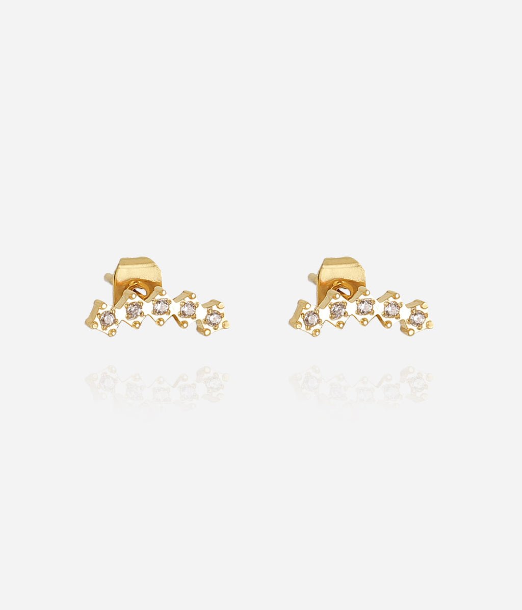 Mini boucles d'oreilles Cassis (Acier doré)