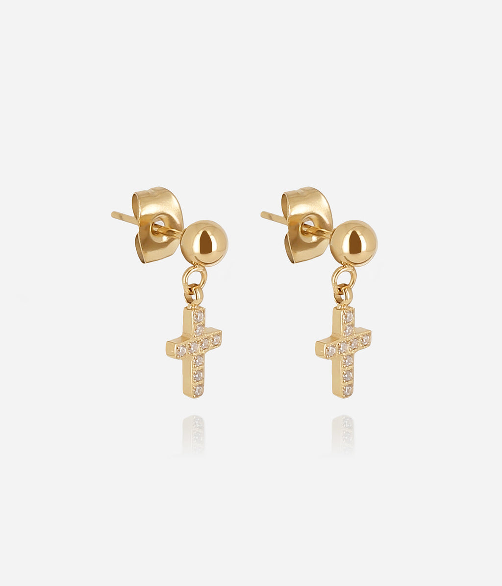Boucles d'oreilles Corfou (Acier doré)