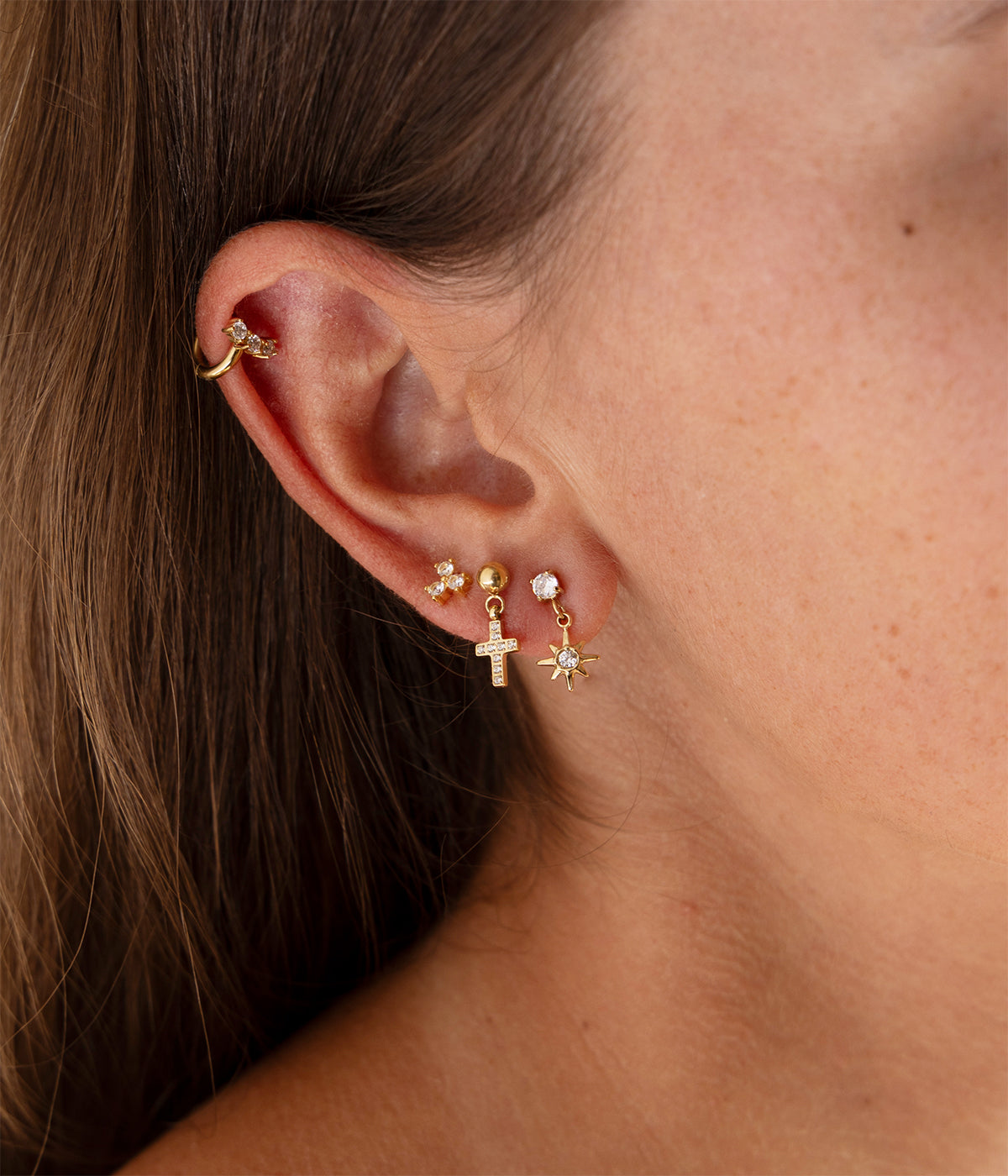 Boucles d'oreilles Corfou (Acier doré)