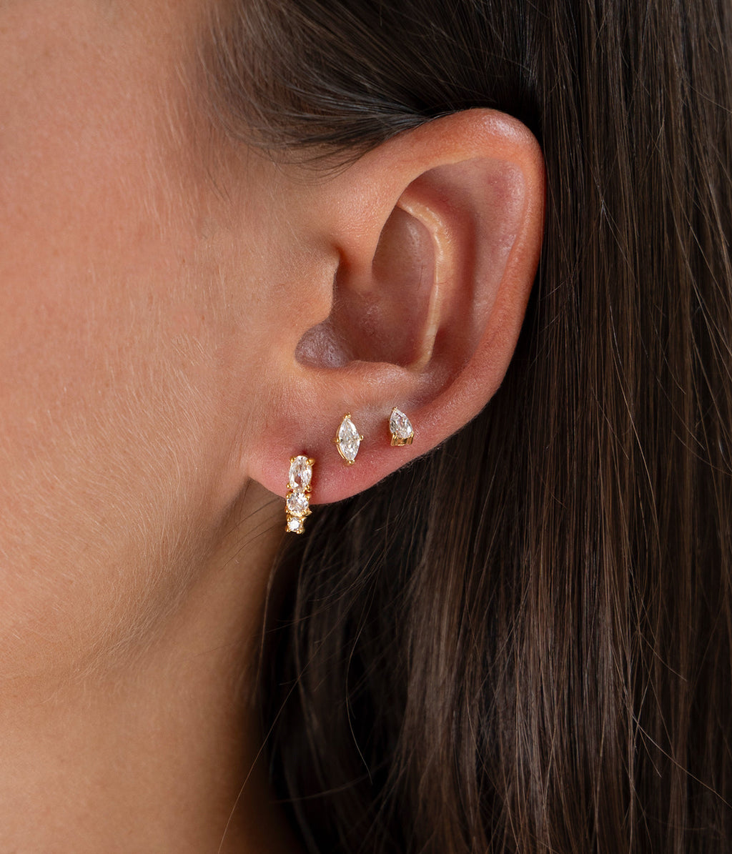 Boucles d'oreilles Avaé (Acier doré)