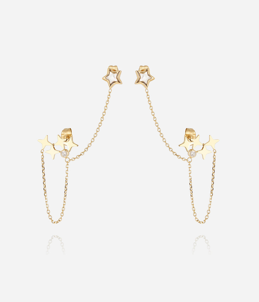 Boucles d'oreilles Pistis (Acier doré)