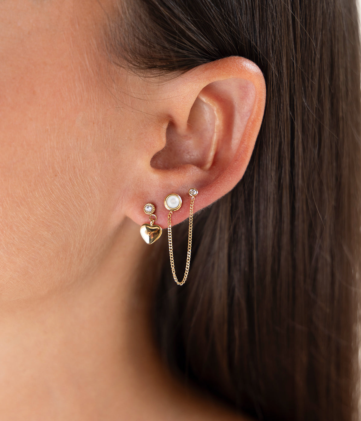 Boucles d'oreilles Aris (Acier doré)