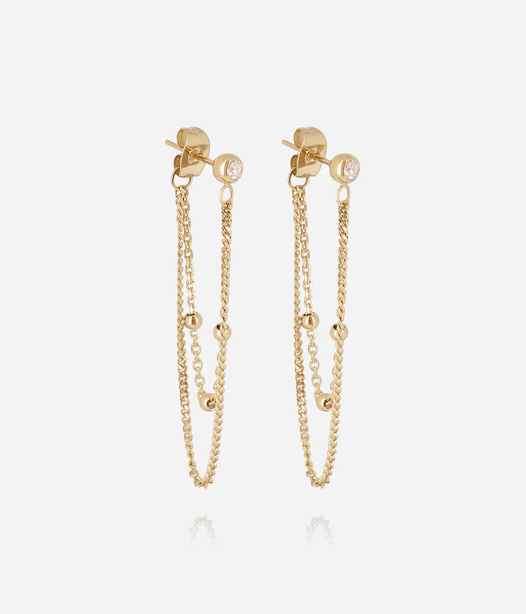 Boucles d'oreilles Oréline (Acier doré)