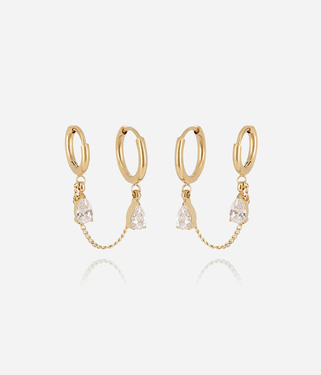 Boucles d'oreilles Albaine (Acier doré)